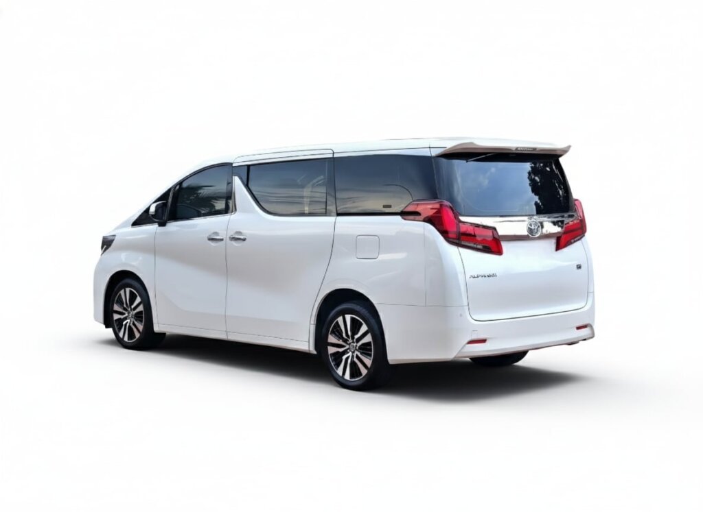 MOBIL ALPHARD PUTIH TYPE G (BELAKANG)