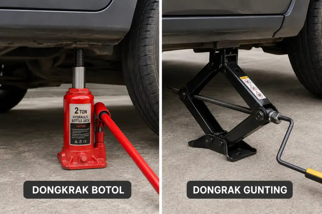 Jenis Dongkrak Mobil untuk Bagasi Pilih Dongkrak Botol atau Dongkrak Gunting