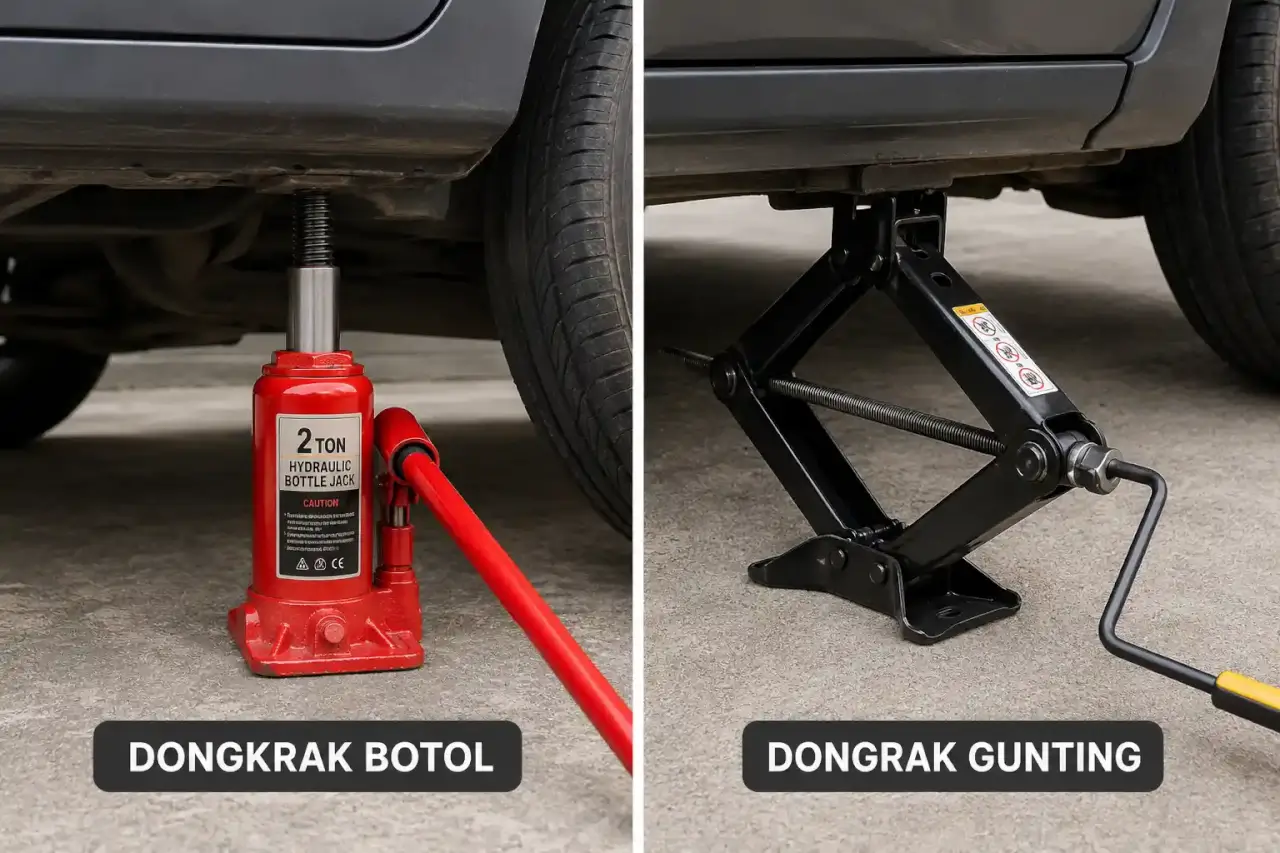 Jenis Dongkrak Mobil untuk Bagasi Pilih Dongkrak Botol atau Dongkrak Gunting